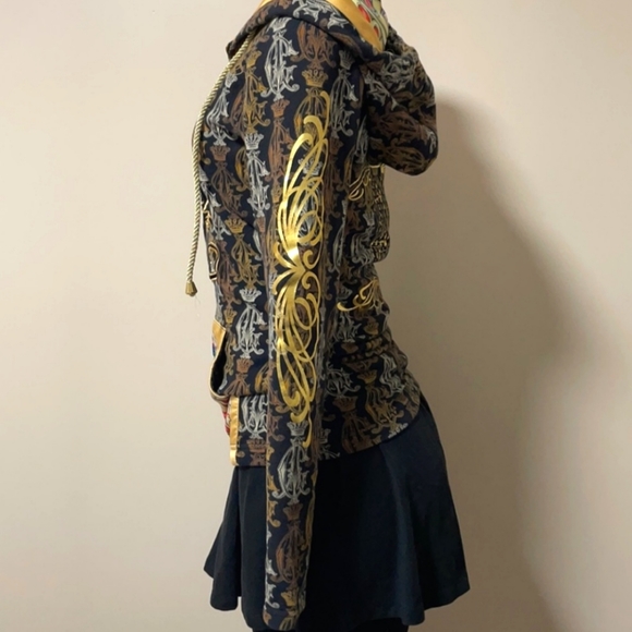 Christian Audiger Y2K Black & Gold Panther Monogram Hoodie - Picture 10 of 15